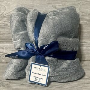 Mon Chateau Throw‎ Blanket 50" x 70" Gray Brushed Plush Soft Cozy Sofa Bed Decor
